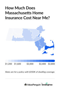 map of Massachusetts home insurance costs